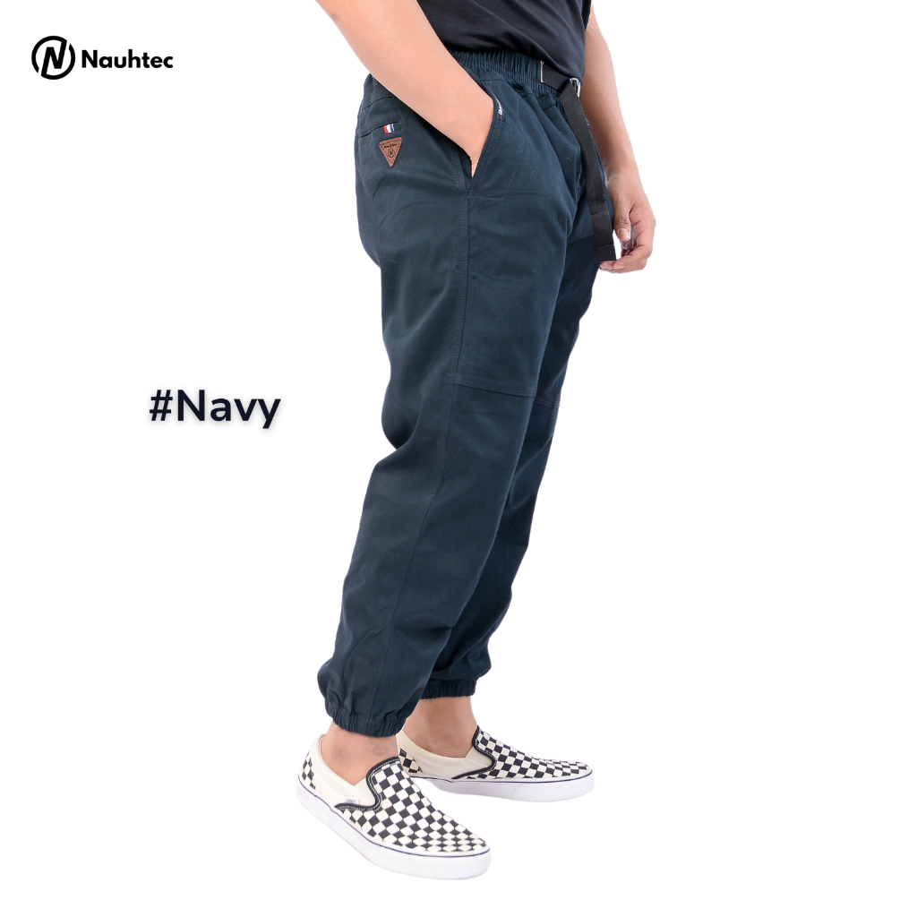 NauhTec Celana Jogger Pria Sirwal Jogger Warna Navy Size M-L -XL -XXL -3XL Jumbo