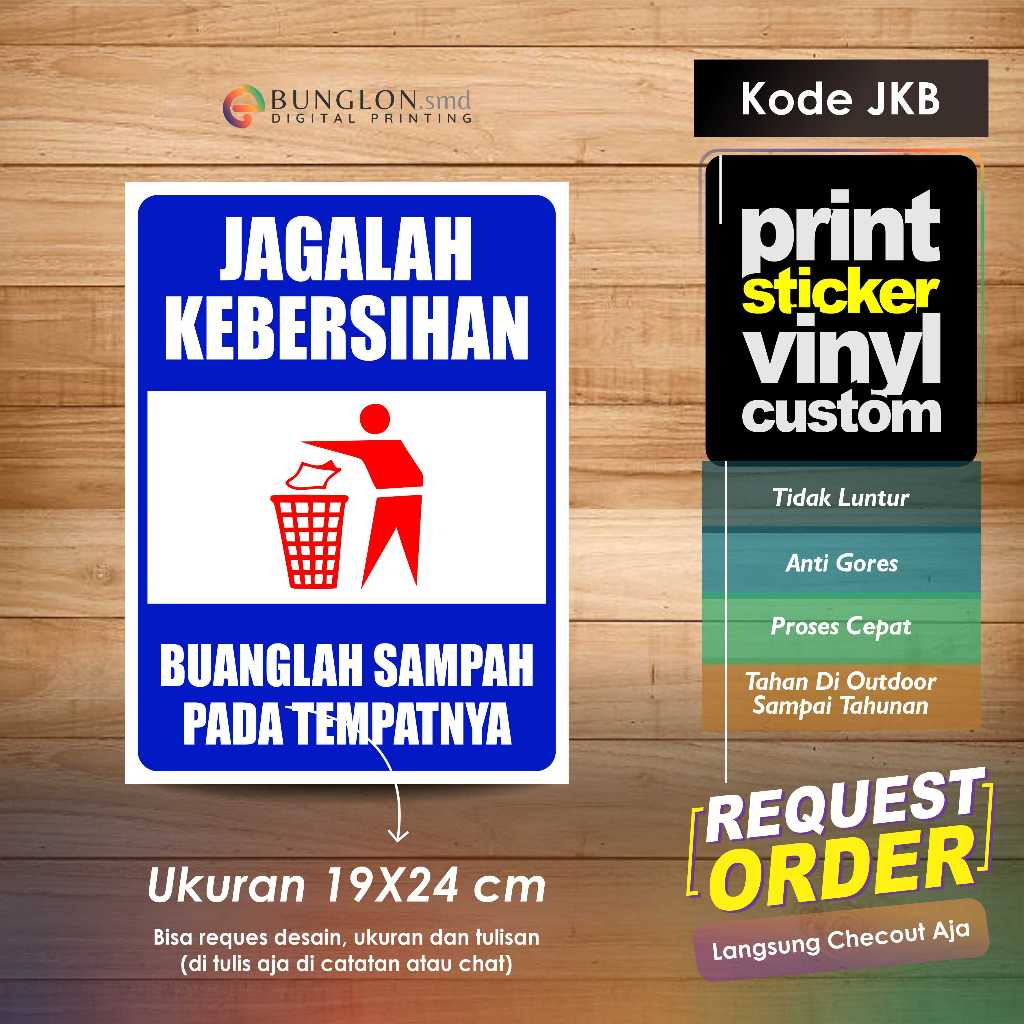 

STIKER JAGALAH KEBERSIHAN PLUS LAMINASI MODEL KOTAK BIRU