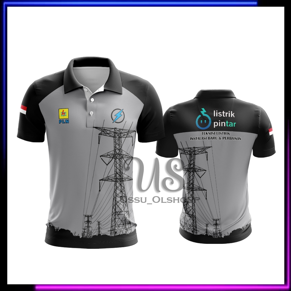 Baju Pria PLN | Kaos Baju Jersey PLN LISTRIK PINTAR Lengan Panjang Fullprint