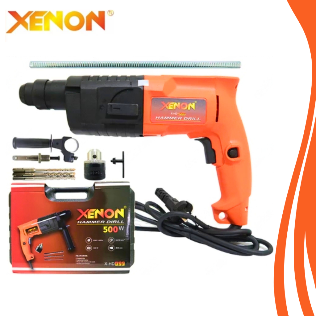 XENON Mesin Rotary Hammer X-HD500 2-20mm / Bor Beton XENON Rotary Hammer Drill 2-20 Set Mata Bor