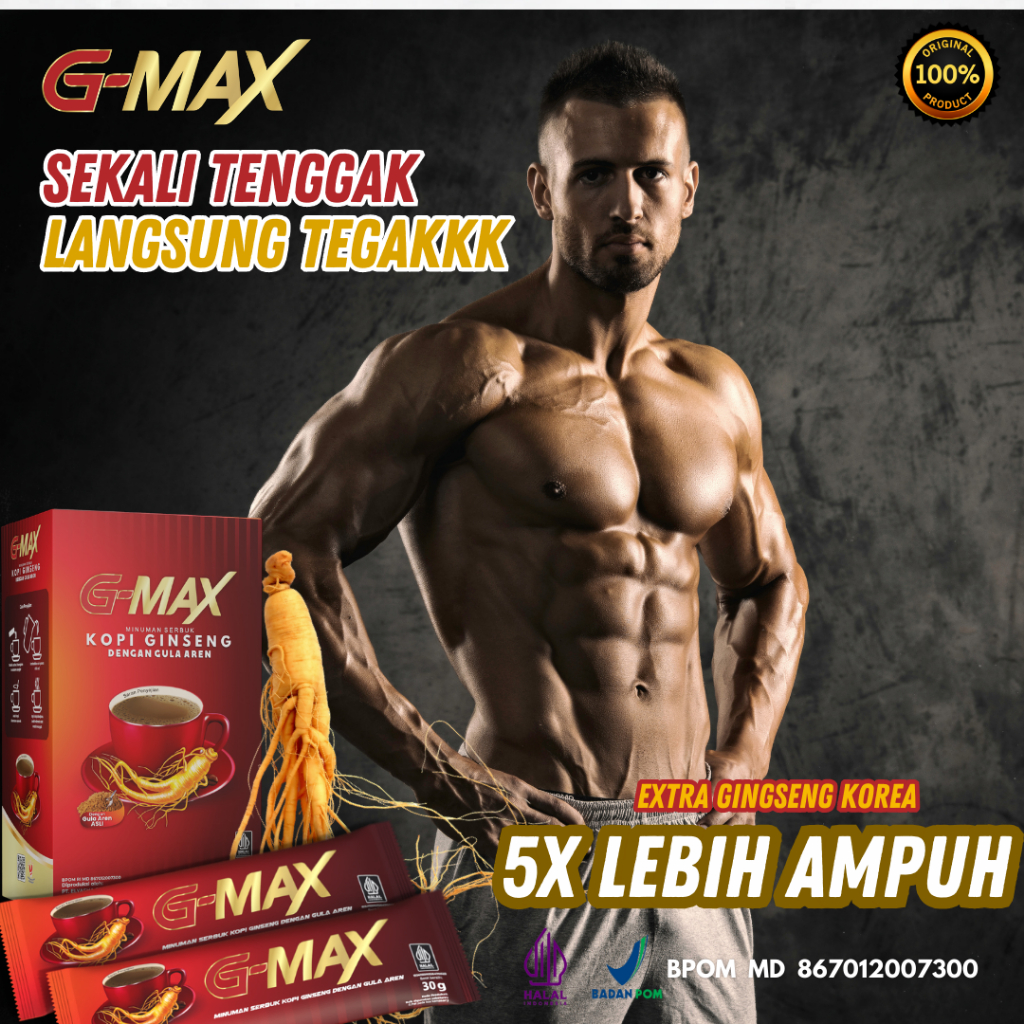 

Kopi G Max Original - Minuman Kopi Gingseng Stamina Coffee Kuat BPOM Tahan Lama Pria HALAL