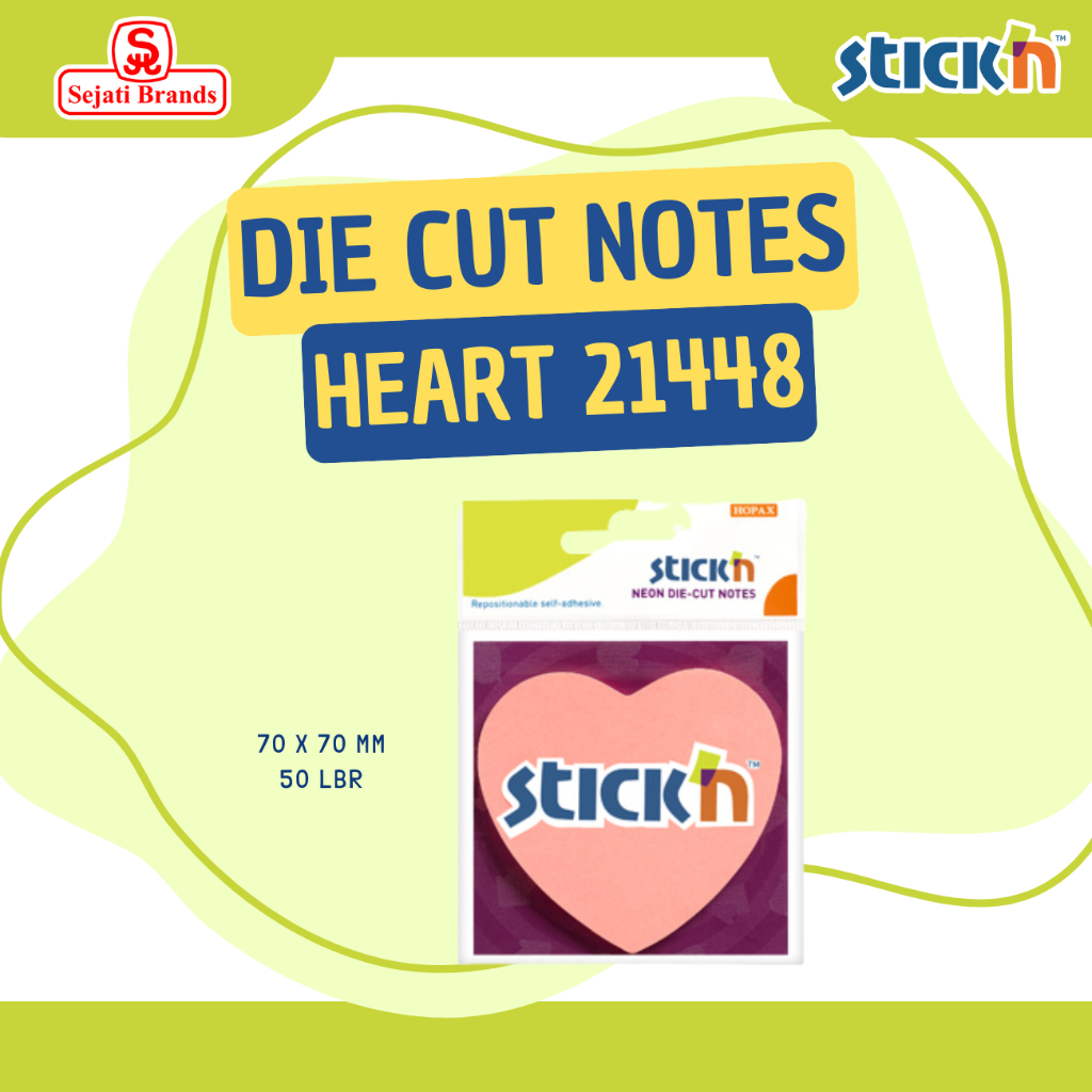 

Stick'n Die Cut 21448 Neon Pink Heart / Sticky note motif hati
