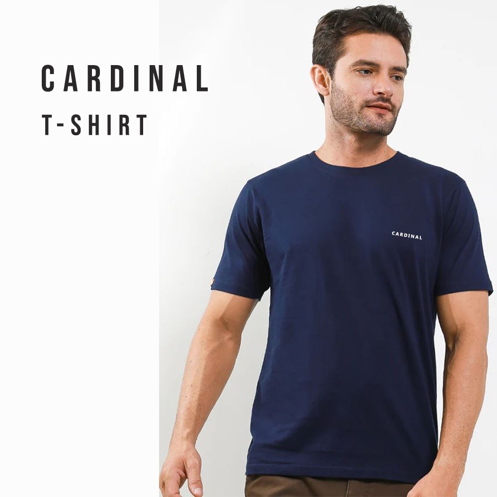 CARDINAL T Shirt Pria Kaos Polos Laki Laki Dewasa Kaus Cowok Lengan Pendek Bahan Katun Cotton 100% O