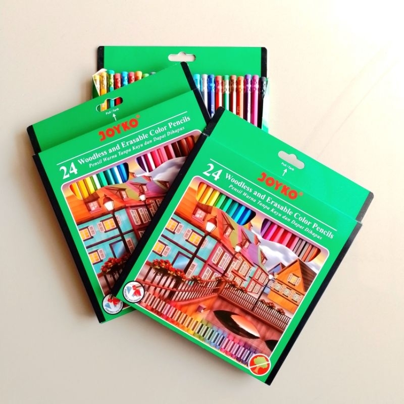 

Pensil Warna Colored Pencils Joyko CP-115 Erasable 24 Warna ( Set ) [ Orinal ]