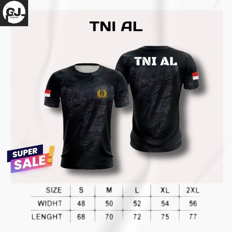 Kaos Dryfit Embose TNI AL / Kaos TNI AL Sablon DTF / Baju TNI AL Lengan Pendek