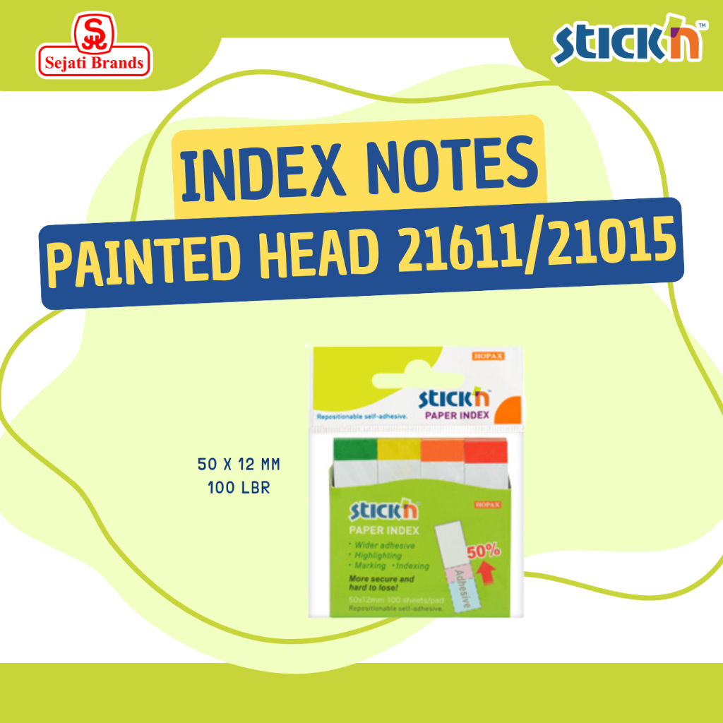 

Stick'n Paper Index 21611 Printed Tab (50x12 mm) Sticky Note Bookmark