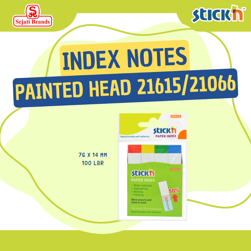 

Stick'n Paper Index (76x14 mm) 21615 Printed Tab Sticky Note Memo