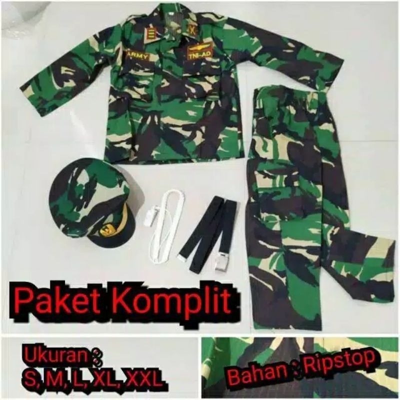 Seragam TNI Anak Karnaval Tentara Kostum TK pocil/Baju Tni Anak Laki Laki
