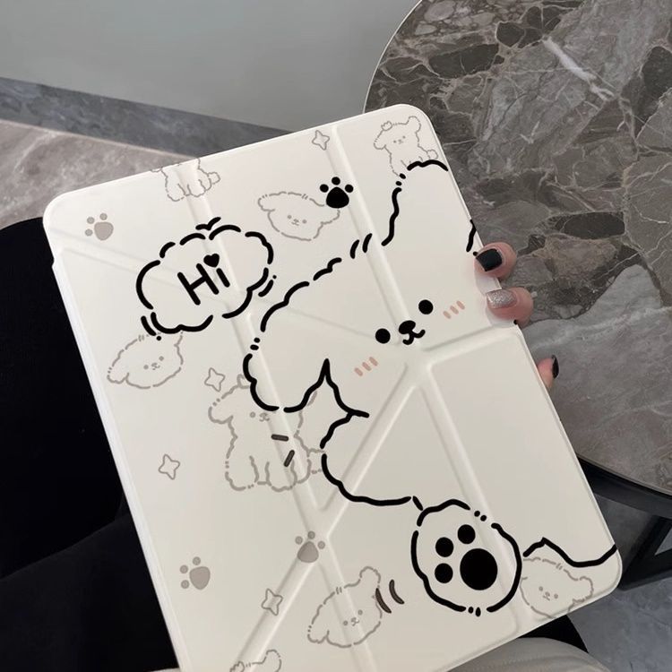 Cute line puppy iPad Case For iPad Pro M4 2024 2022 2021 ipad air 6 5 4 3 Cover ipad 10th 9 8 7 6 mi