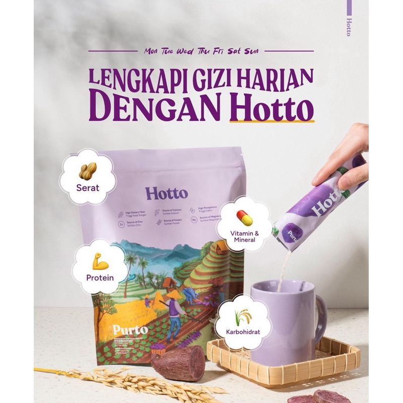 

(murah) Hotto Purto 100% ASLI 1 pouch 16 sachet expired 2026 multigrain oat purple potato