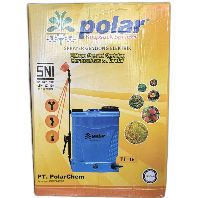 SPRAYER GENDONG ELEKTRIK POLAR 16 LITER/TANGKI KNAPSACK SEMPROT PERTANIAN POLAR 16 L