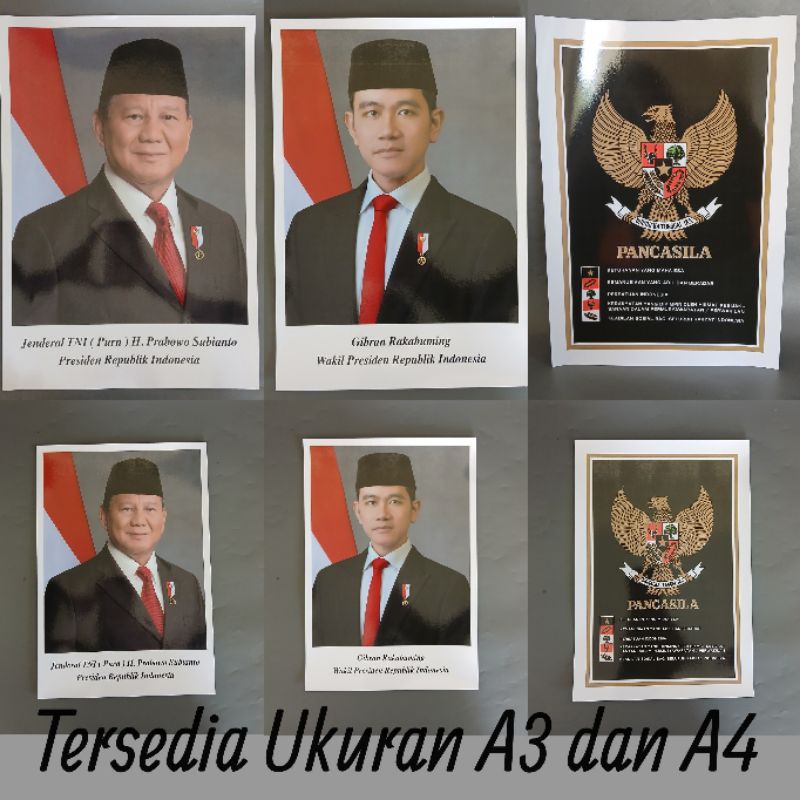 Paket Foto Presiden dan Wakil Presiden RI - Poster Presiden, Wakil Presiden dan Pancasila