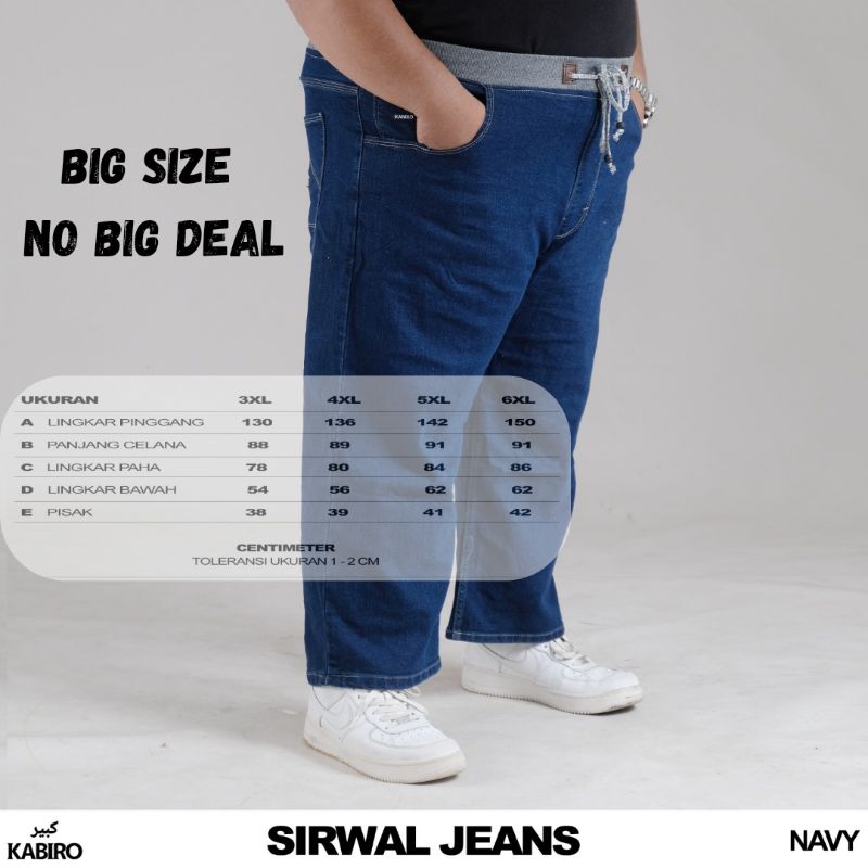 Celana Sirwal Jeans Pria Jumbo Dewasa By Kabiro Rosal Bahan Jeans Stretch / Sirwal Jeans Pria Bigsiz