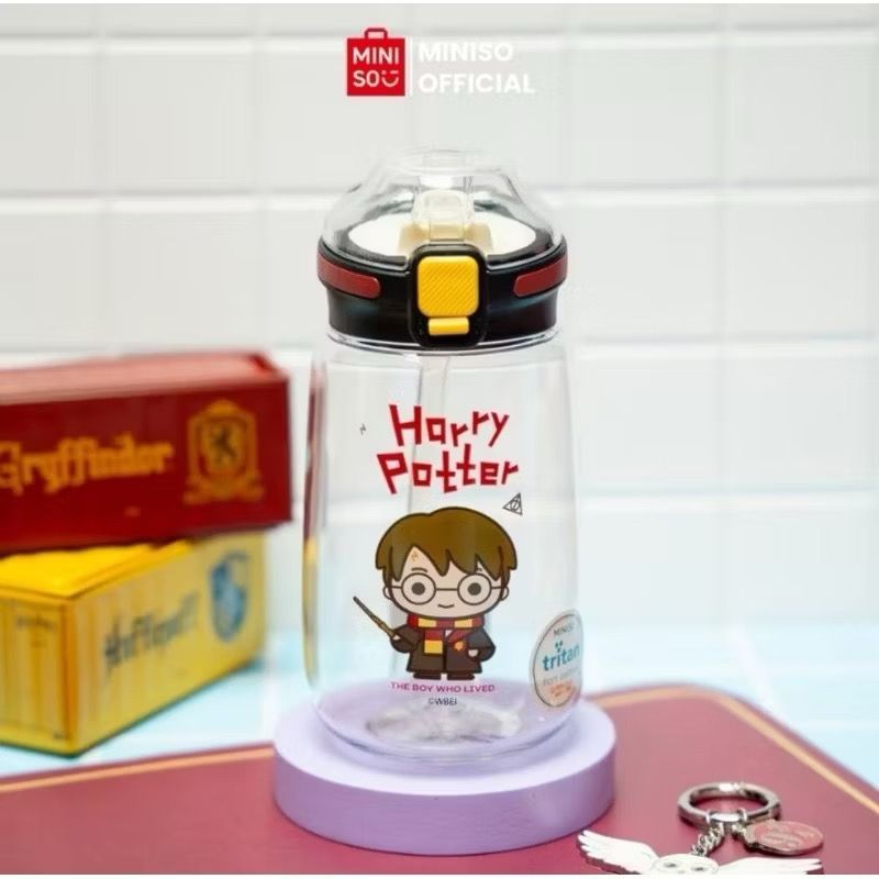 HARRY POTTER TRITAN BOTTLE MINISO ORIGINAL REAL PICTURE READY STOCK BOTOL MINUM ANAK STRAW