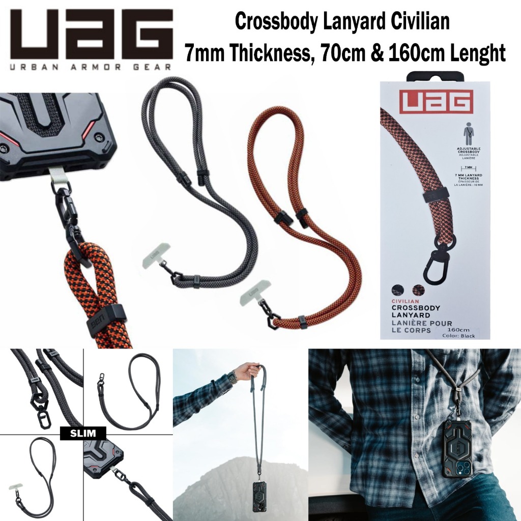 

Tali Lanyard Tebal UAG Crossbody Lanyard Panjang 160 cm dan 70cm Tali Lanyard HP ID Card Tebal Tahan Lama