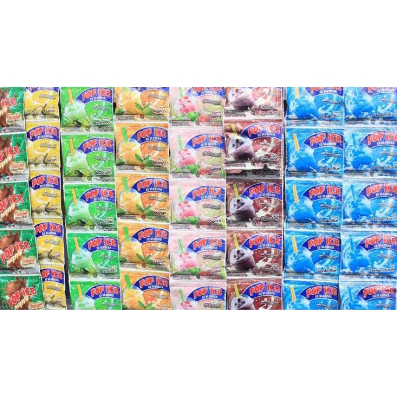 

Pop Ice Berbagai Varian Rasa Terlengkap 1 Renteng Isi 10 Pcs 25 gram | Cokelat | Strawberry | Blueberry | Mangga | Sirsak | Durian | Taro | Alpukat | Leci | Melon | Anggur | Cappuccino | Jambu Biji | Es Teler | Es Doger | Choco Cookies | Vanilla Blue