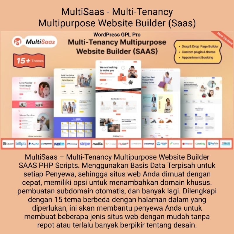 MultiSaas - Multi-Tenancy Multipurpose Website Builder (Saas)