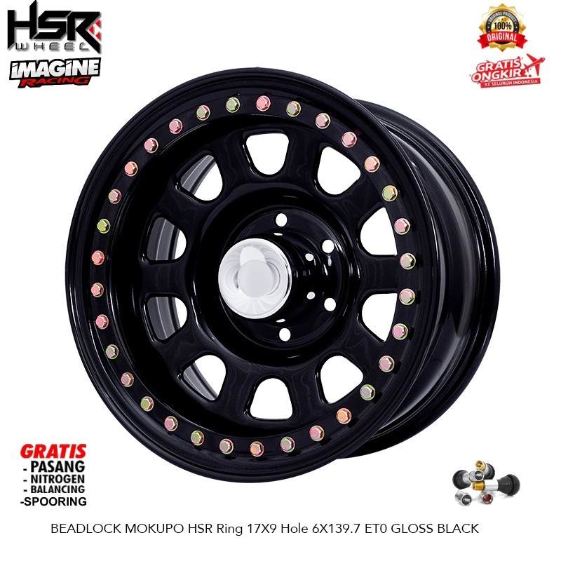 VELG MOBIL OFFROAD BEADLOCK MOKUPO HSR R17 HARDTOP FORTUNER TRITON HILUX RANGER PAJERO STRADA PRADO