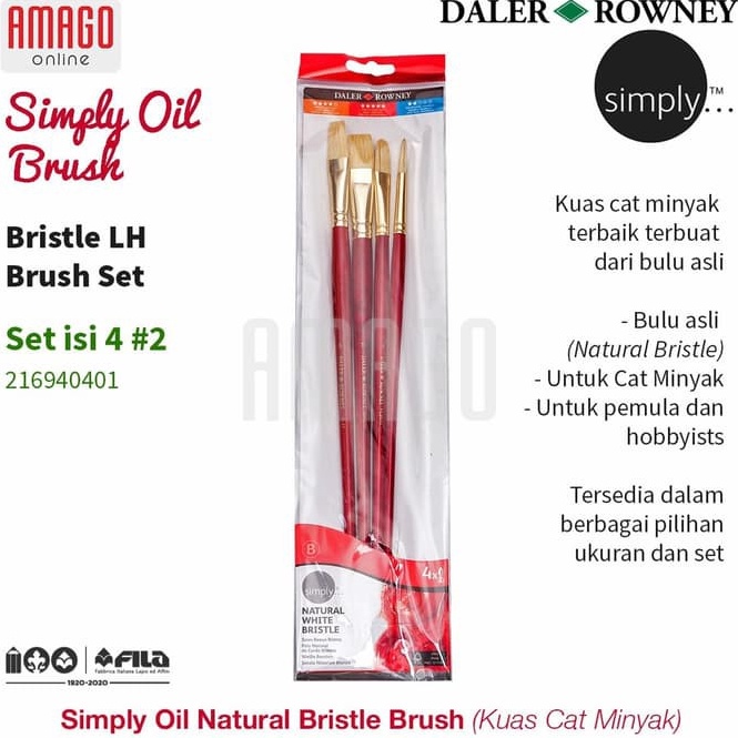 

KODE W66E DALERROWNEY Simply Oil Bristle LH Brush Set 4 pcs 2 2169441