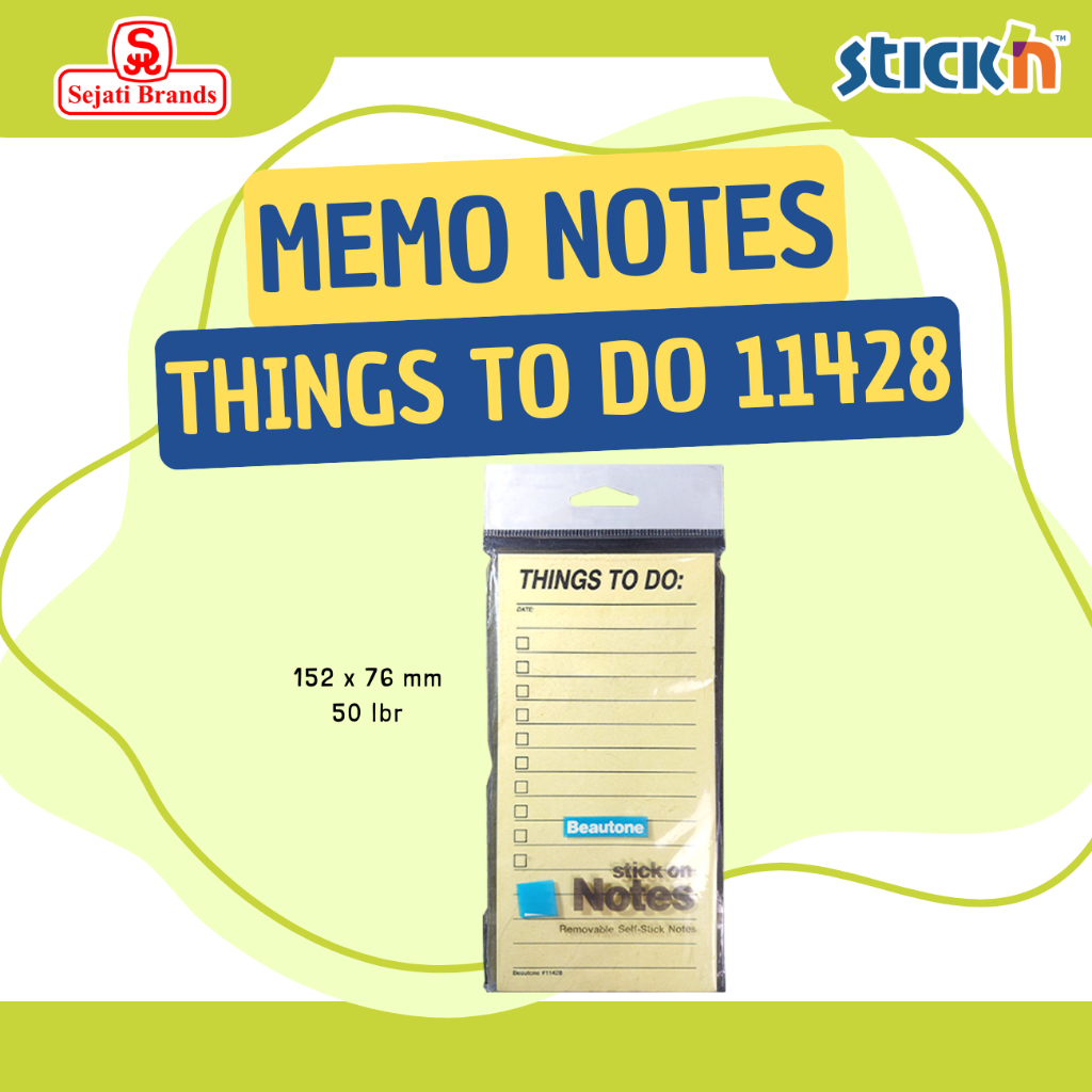 

Stick'n Beautone Things To Do 11428 - Sticky Note memo belanja