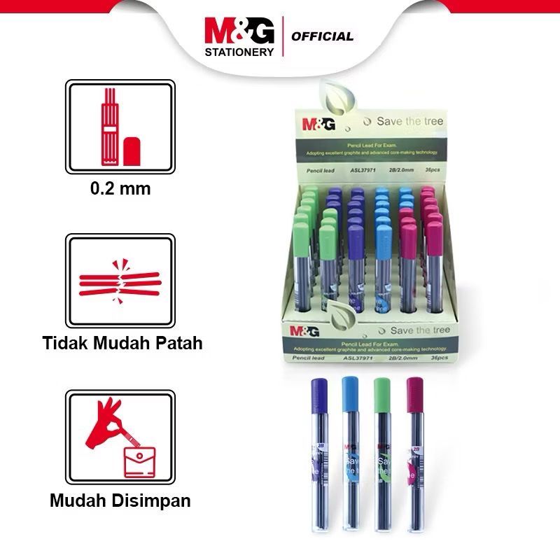 

M&G ASL3791 PENCIL LEADS REFILL 2B 2,0MM / ISI PENCIL MEKANIK