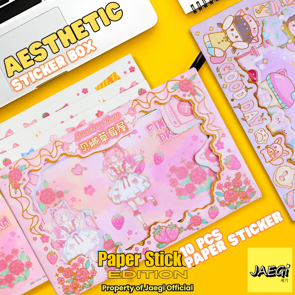 

JAEGi - Aesthetic Character Paper Sticker Box Premium Edition 10 lembar