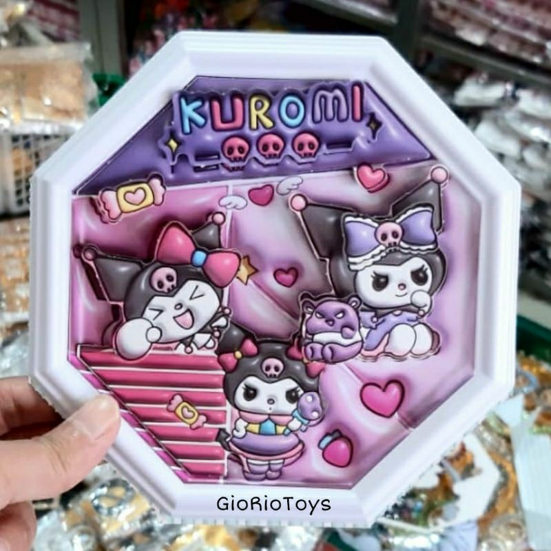 Mainan Anak DIY Painting Sticker Tempel Menempel Stiker + Frame Karakter Kuromi Sanrio / Puzzle 3D S