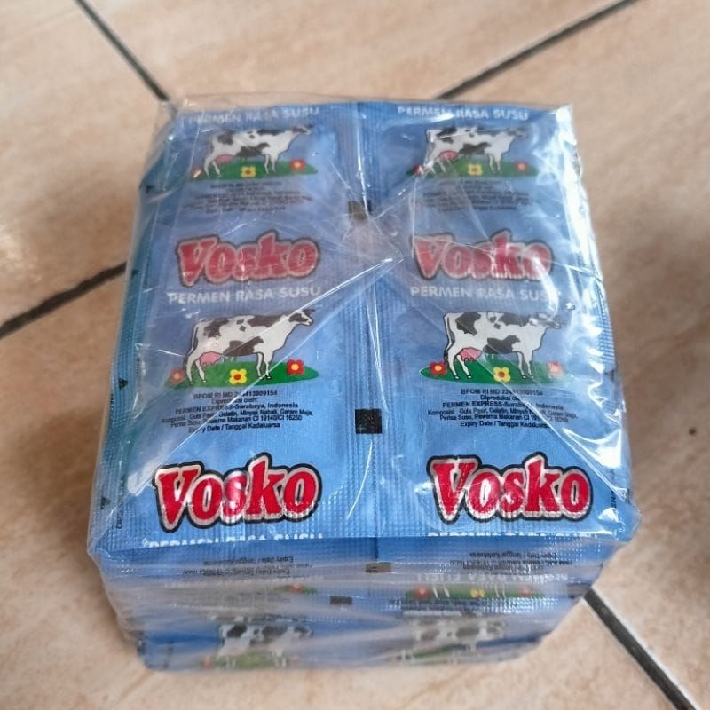 

permen vosko susu sapi 1pk 20lembar / permen jadul