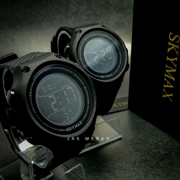 Jam Tangan Digital Couple Pria Wanita Skymax Original Water Resistant Garansi Free Box Bonus Gelang 