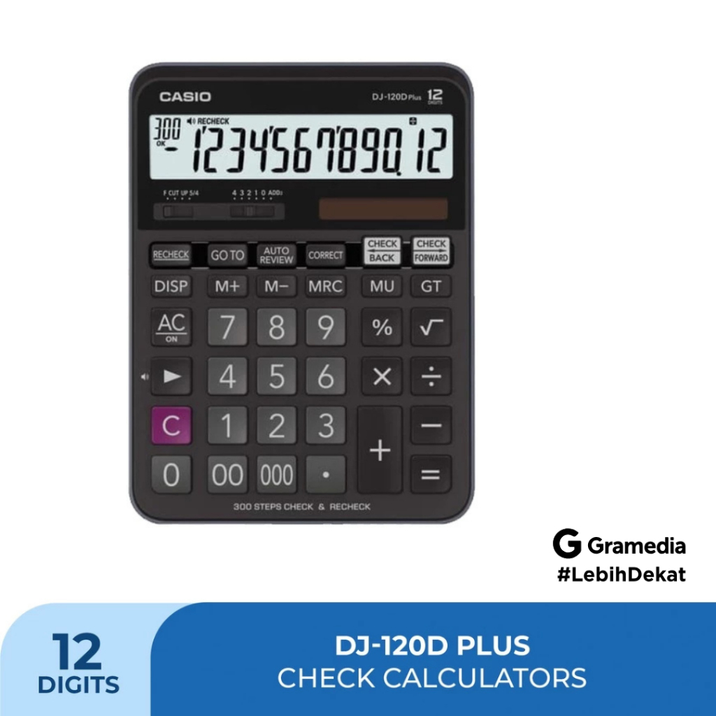 

Gramedia Jember - CASIO KALKULATOR DJ-120DPLUS - Kalkulator Toko/Dagang - Fungsi Cek - 12 digit