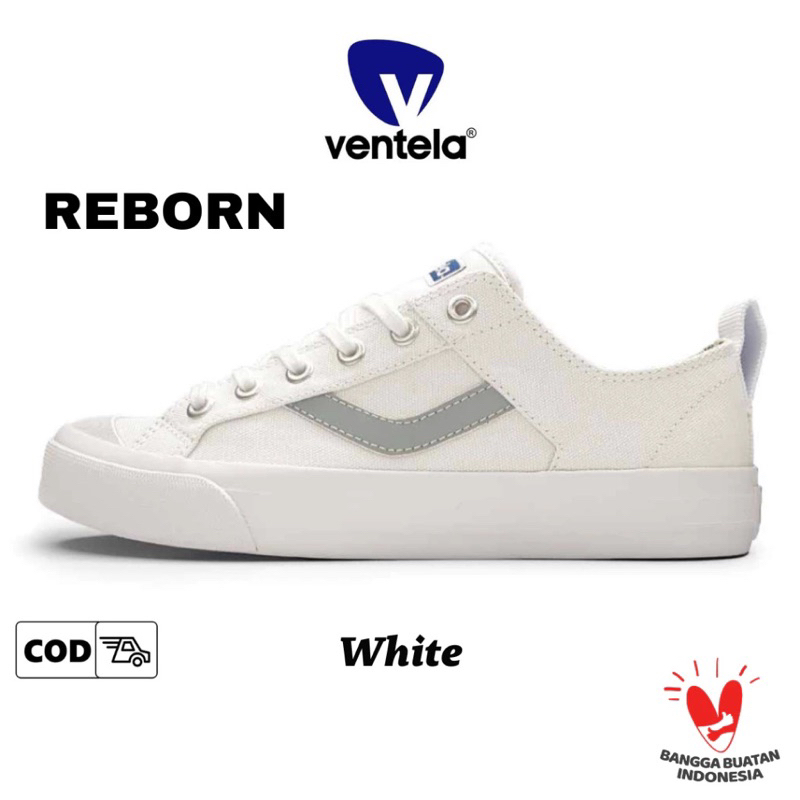 Sepatu Ventela Reborn Low White Putih Reflective Evil x Papa Gading Original [OFFICIAL STORE ORIGINA