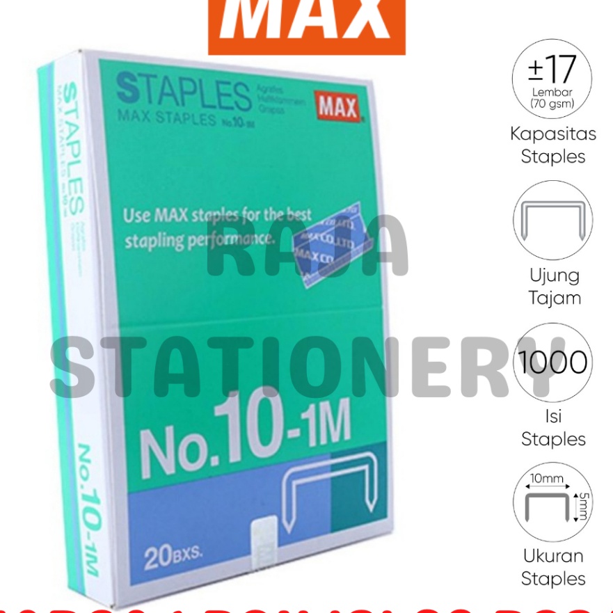 

Promo MAX STAPLES NO1 STEPLES STEPLER HEKTER MAX KECIL NO11M 2PCS