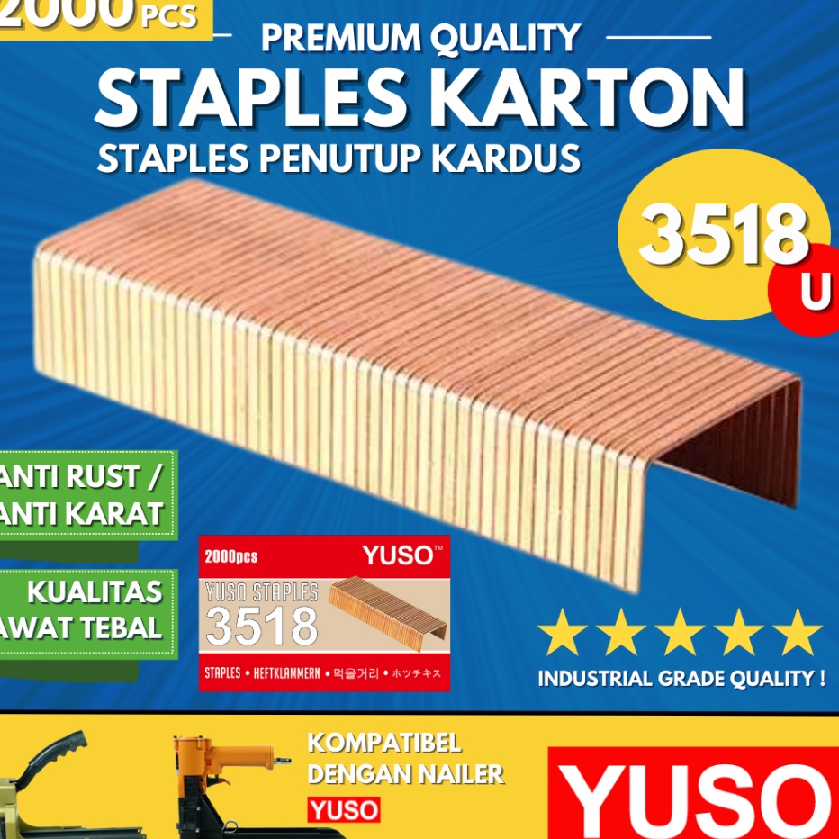 

Mega Isi Staples Karton Kardus 3518 YUSO Carton 3518U 18mm