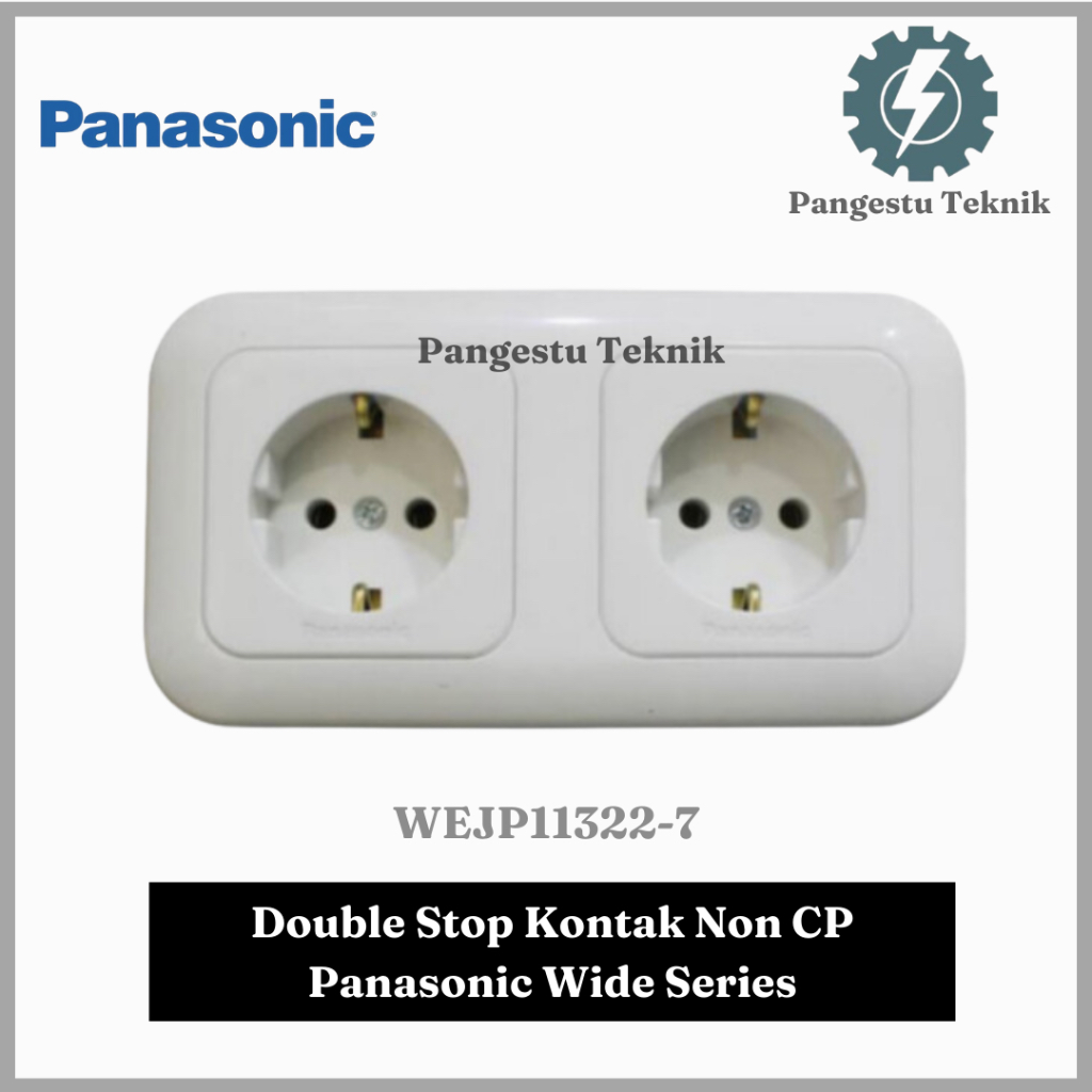 Panasonic Double Stop Kontak Arde Non CP / Stop Kontak 2 dua Lubang / Panasonic Wide Series (WW-2F-D