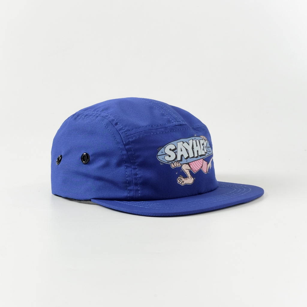 Sayhey Holidayclub - Surfboard | 5panel Caps  | Topi Warna Biru | Five panel | Topi Visor Pendek Blu