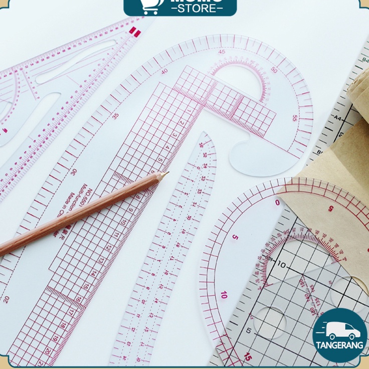

KI3 7 Pcs Penggaris Pola Jahit Set Lengkap Clear Measuring Tailor Ruler Untuk Industri Pakaian Menjahit
