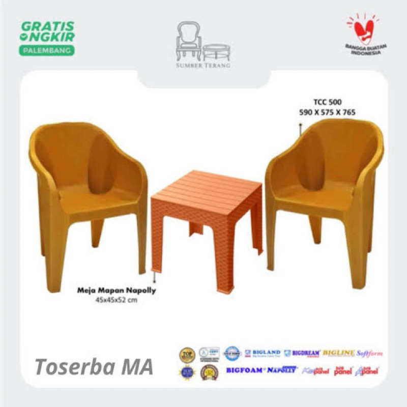 1SET kursi meja napolly tcc 500 / kursi taman kursi makan kursi teras