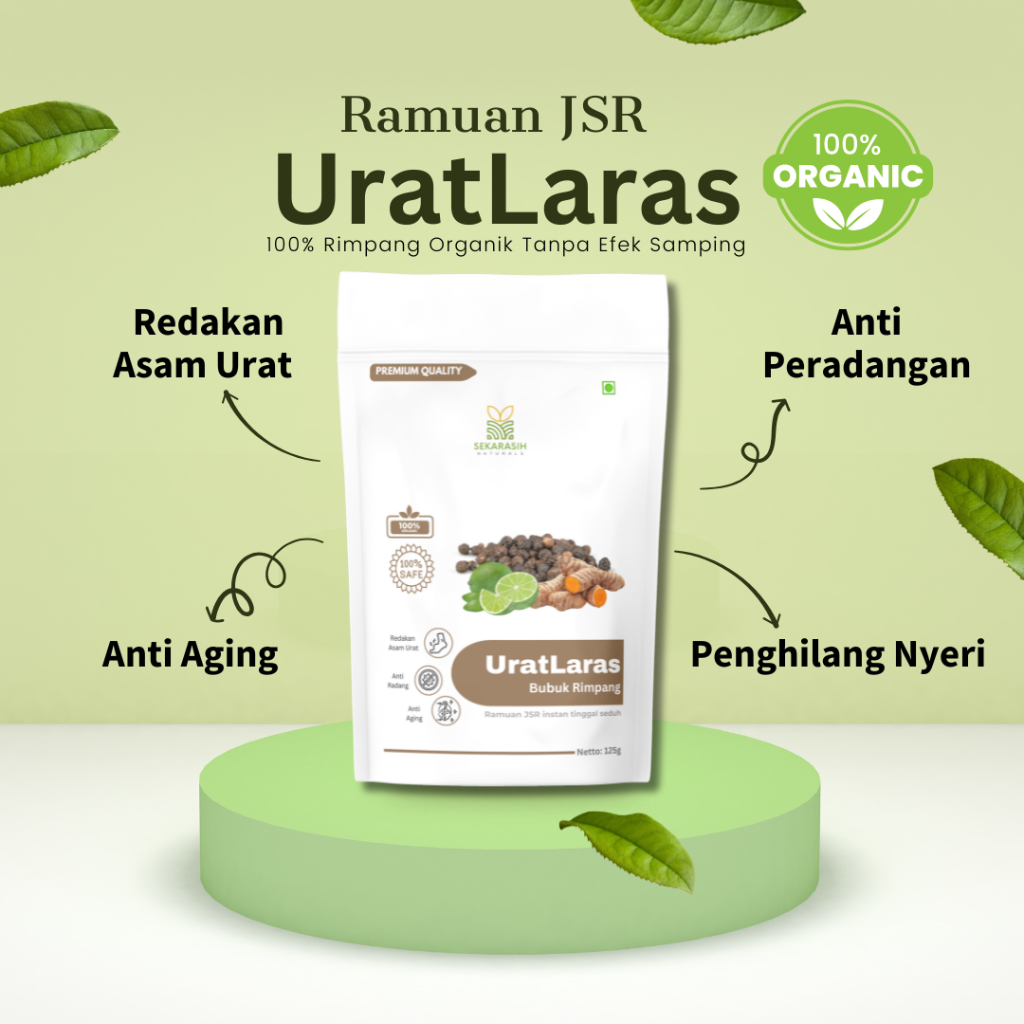 

Uratlaras Obat Herbal Asam Urat Ramuan JSR Penghilang Nyeri Sendi