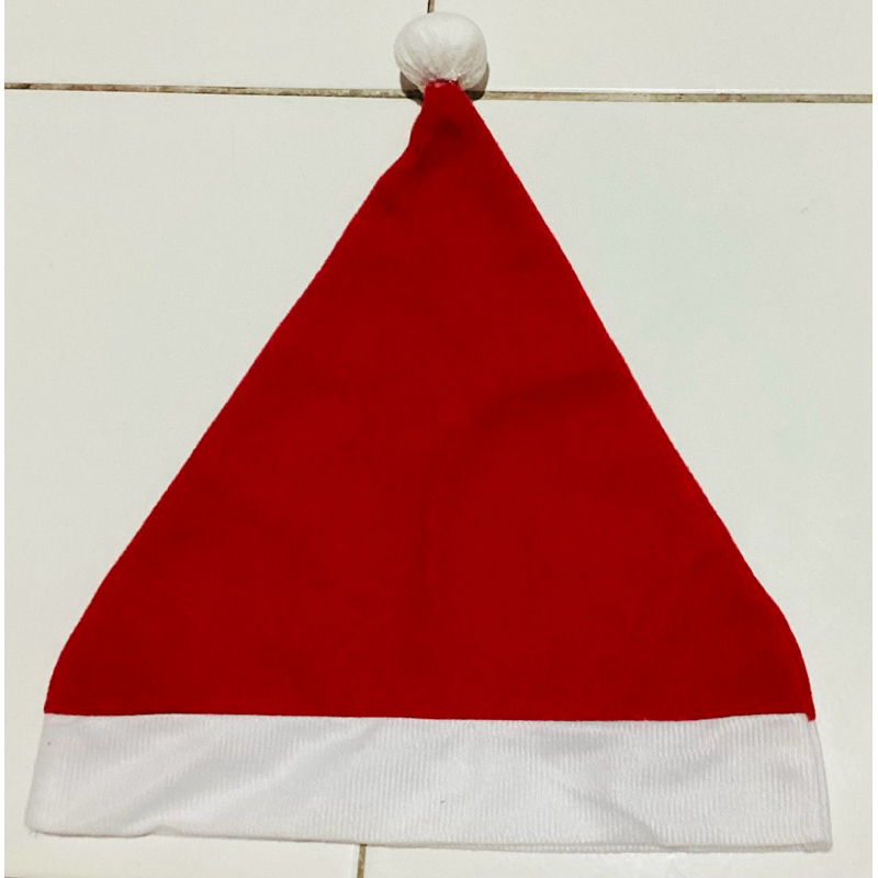 topi natal motif(boneka), topi natal polos