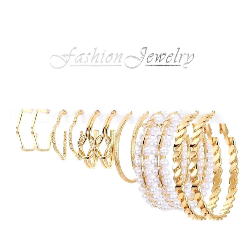 sarahshop21_ anting 6 pasang hoop bulat gipsy set paket