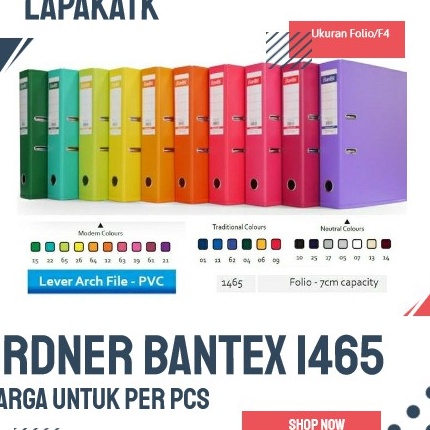 

Beli BANTEX ORDNER F4 1465 ORDNER FOLIO BANTEX PUNGGUNG 7 CM