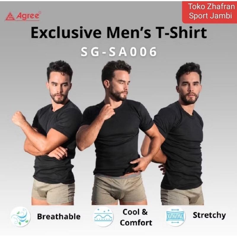 Kaos Dalam Oblong Pria Agree SG-SA006 Sport Katun Dingin
