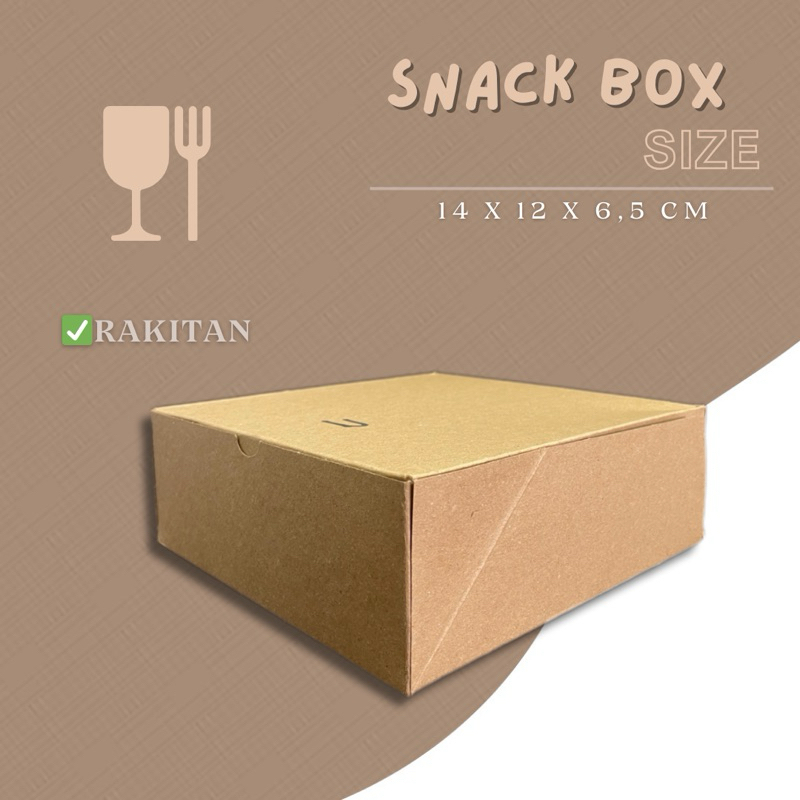 

GUDANG LAKBAN Kemasan 14 x 12 HS Dus Snack Kotak Kemasan Polos TEBALL