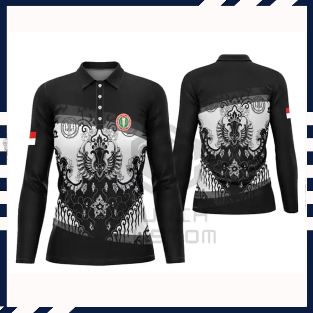 PGRI KAOS BAJU WANITA  BERKERAH TANGAN PANJANG PRINTING KEREN