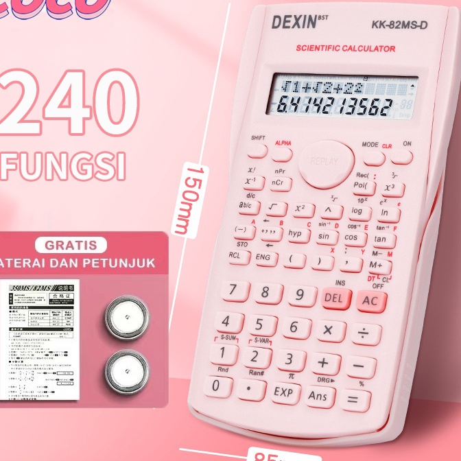 

KP8 Kalkulator Color Function Scientific Calculator 24 Fungsi Kalkulasi 5 Warna sains Alat tulis untuk pembelajaran siswacocomarket