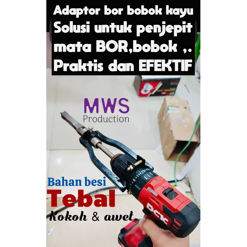 Adaptor penjepit mata bor bobok kayu / adapter / dudukan mata bor pahat kayu / alat pertukangan
