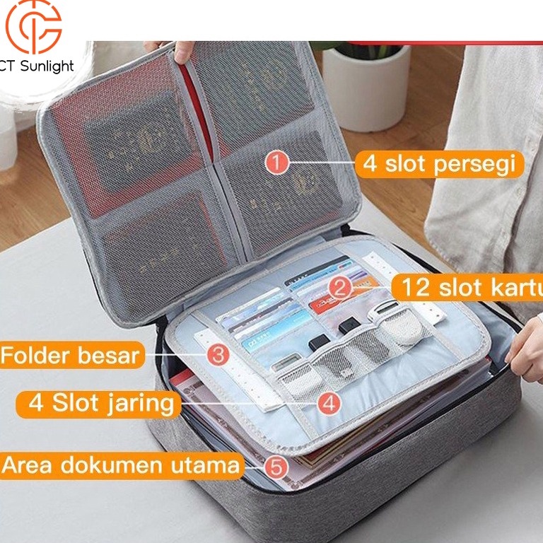 

ART N3J TAS Dokumen 5 LayerTas Tempat dokumen penting Tas Multifungsi Kotak Dokumen Portabel