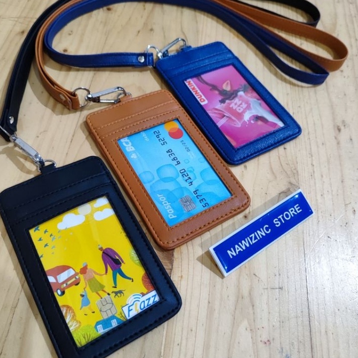 

FG2 ID CARD HOLDER KULIT SINTETIS 4 KARTU PLUS TALI