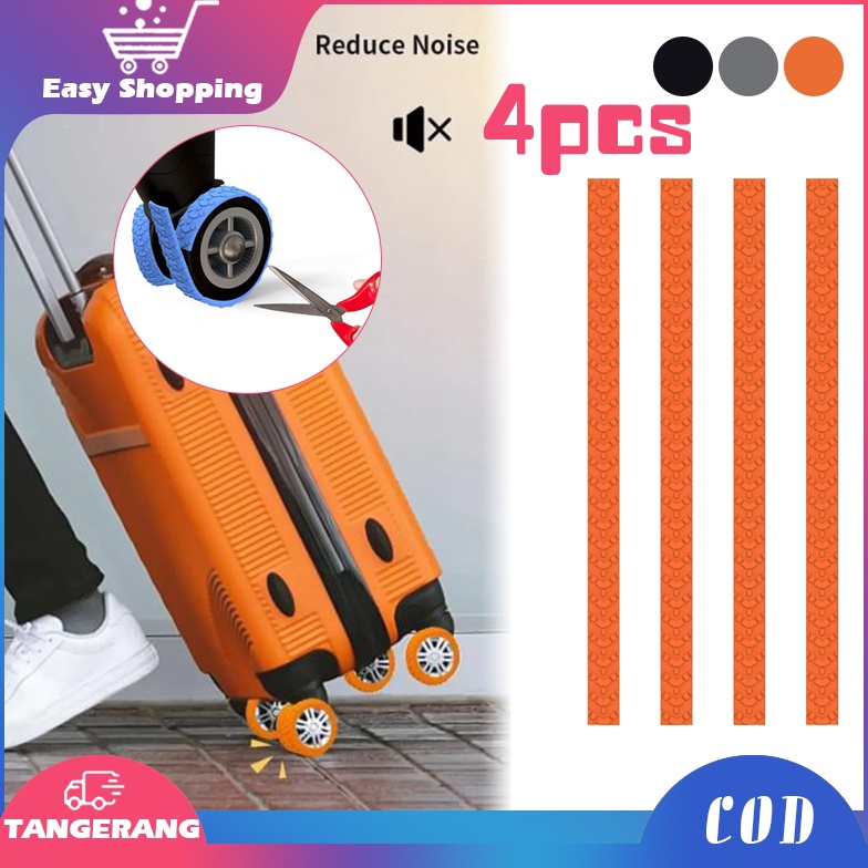 4pcs Silicone Pelindung Roda Koper Universal Cover Pelindung Roda Koper Diy Luggage Wheel Protector 
