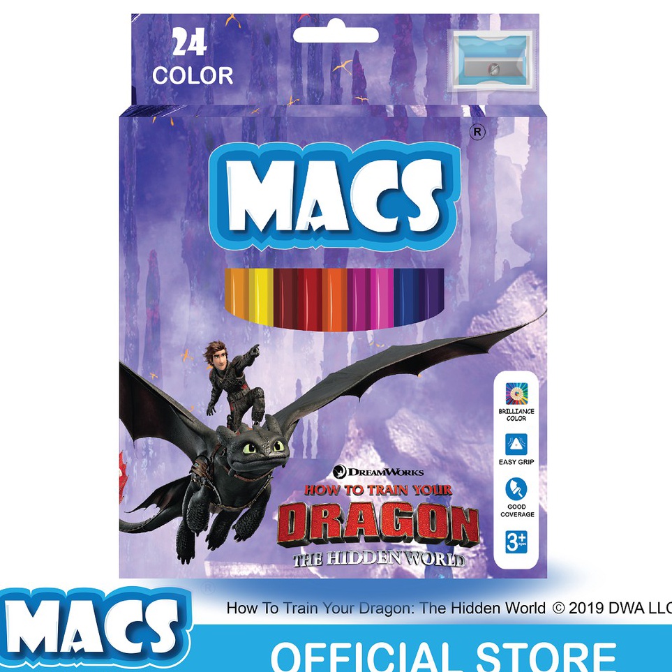 

ART P3R2 MACS Pencil Warna How to train your dragon Night Fury 24 colors